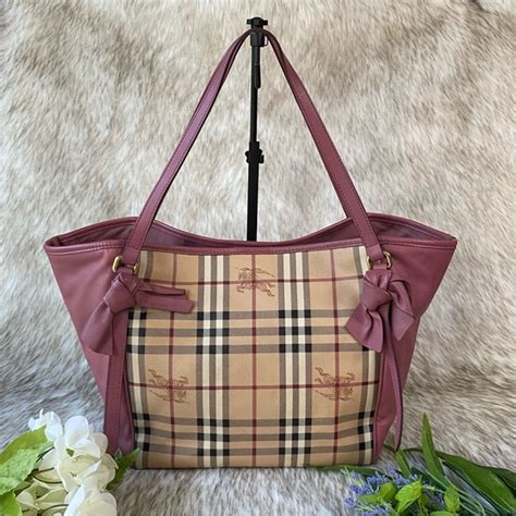 burberry haymarket canter small|NWT Authentic Burberry Haymarket Small Canter Panel Tote w/Bows .